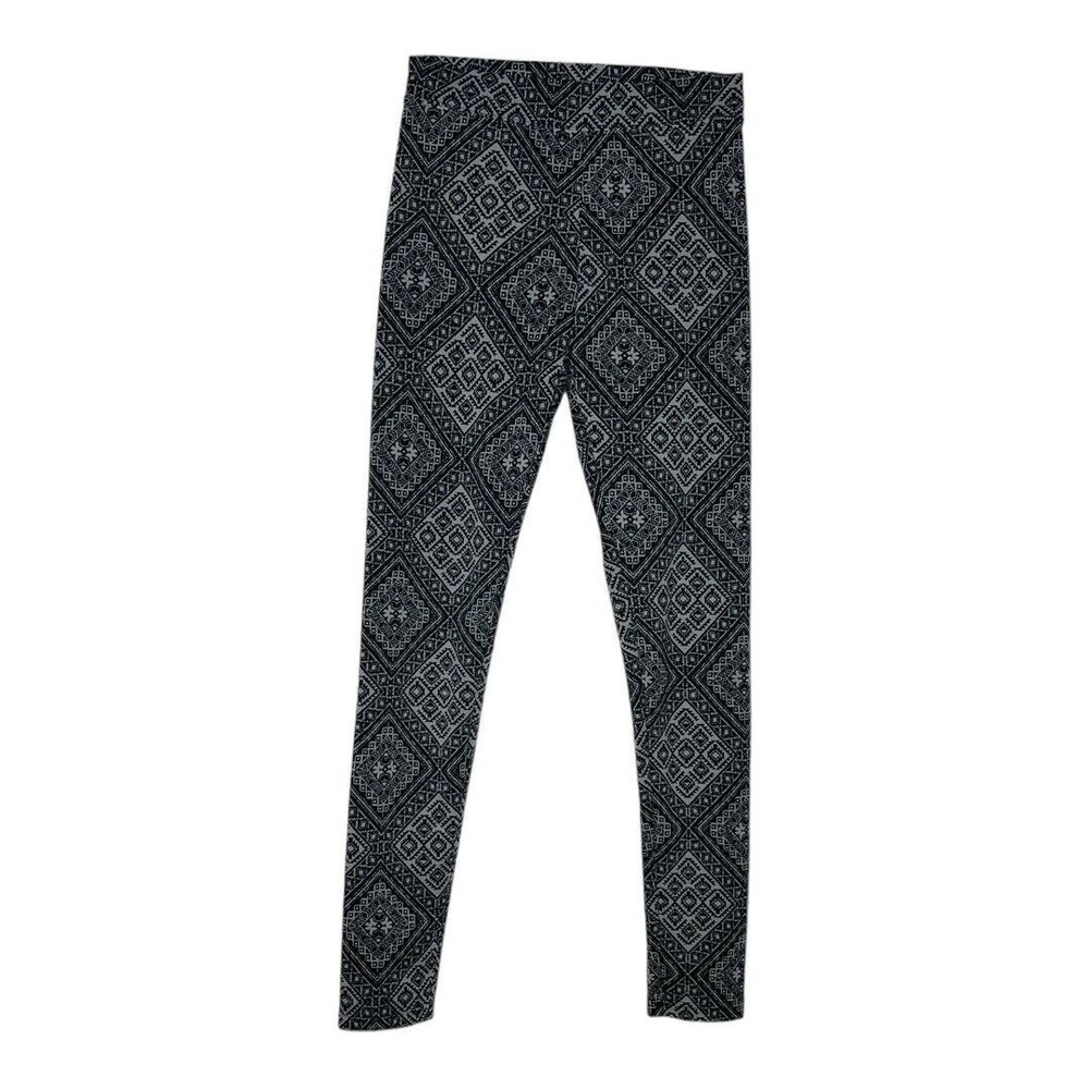 Bethany Mota Women's Leggings Gray Black Geometric‎ Print Skinny Leg Size Small